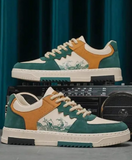 Men’s Stylish Casual Sneakers – Trendy Color-Block Lace-Up Shoes for Men